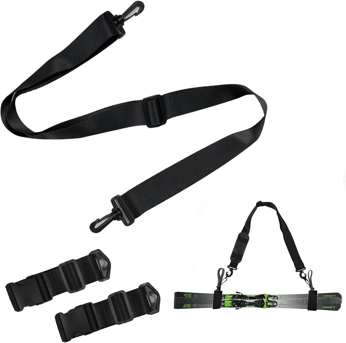 Ski Carry Strap, Ski Carrier for Ski Poles, Adjustable Non-slip Shoulder Strap, Snowboard Accessories Winter Sports - ShopVlot