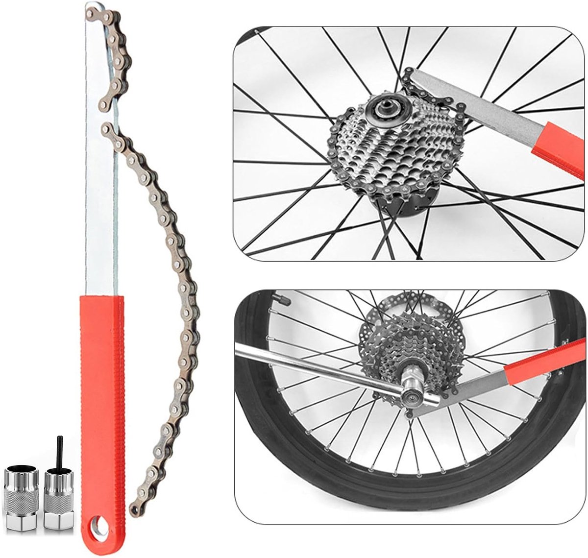 Fietskettingzweep en trekkerset, kettingzweep, tandwieltrekker, cassette-lockringgereedschap, cassette-trekker - ShopVlot