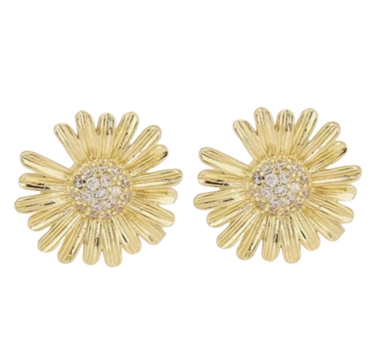 Clipoorbellen -Madelief -goudkleurig- geen gaatje- Charme Bijoux