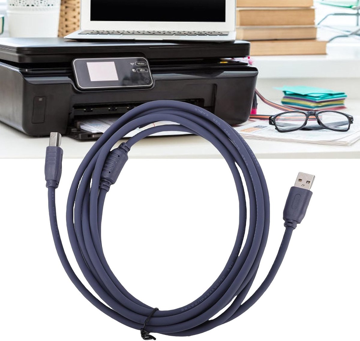 USB-printerkabel, 3 m, USB A naar B, printerkabel, high-speed scanner voor printer, scanner, harde schijf, camera - ShopVlot