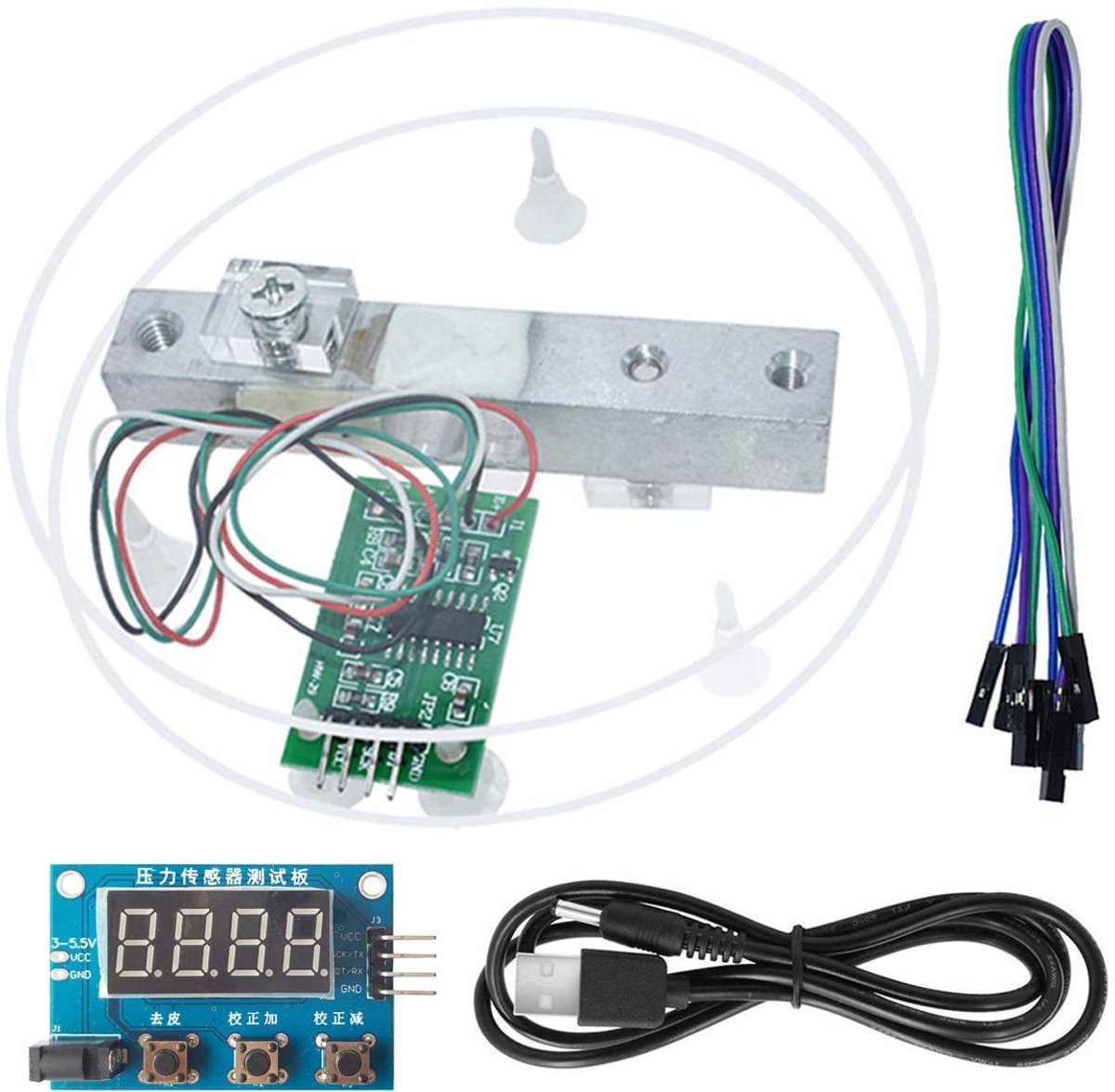 HX711 Weight Sensor Kit Digital Load Cell Module 5kg Portable Electronic Kitchen Scale For Arduino With 3.5mm x 1.35mm - ShopVlot