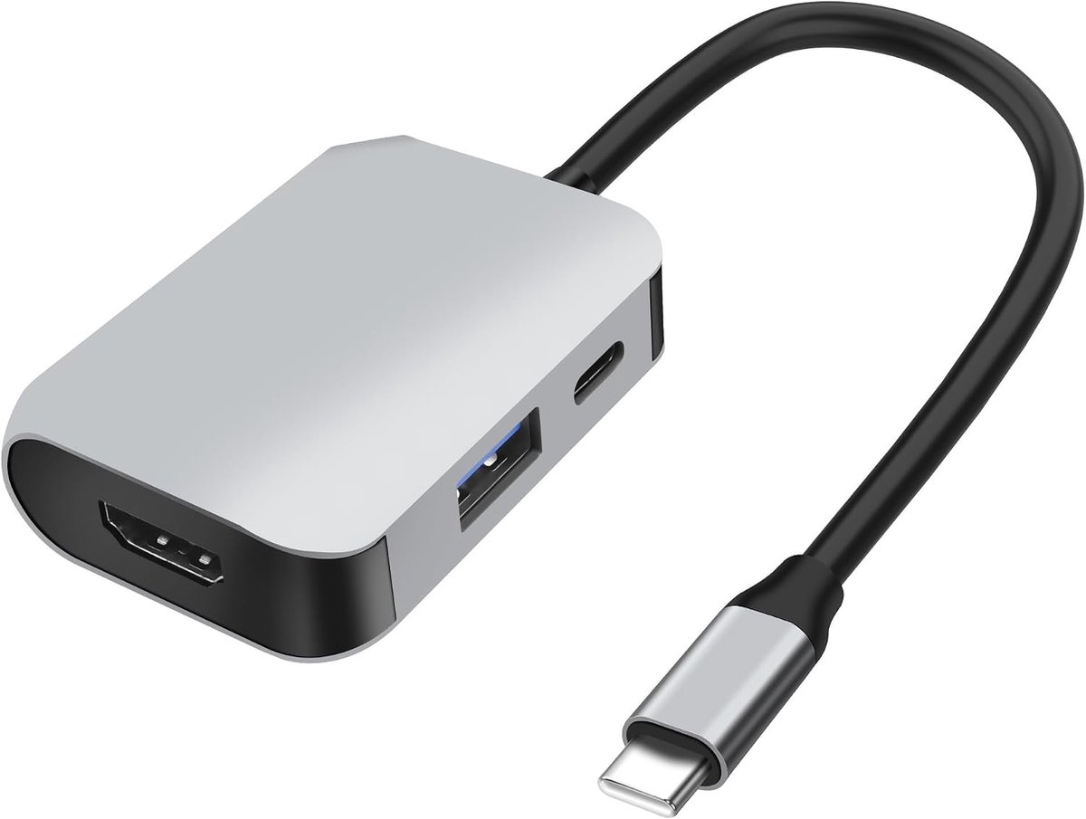 XMSJSIY USB Type-C Hub 3-in-1 Multiport Splitter Adapter with 4K HDMI & 5Gbps USB 3.0 & 100W Type-C PD Fast Data - ShopVlot