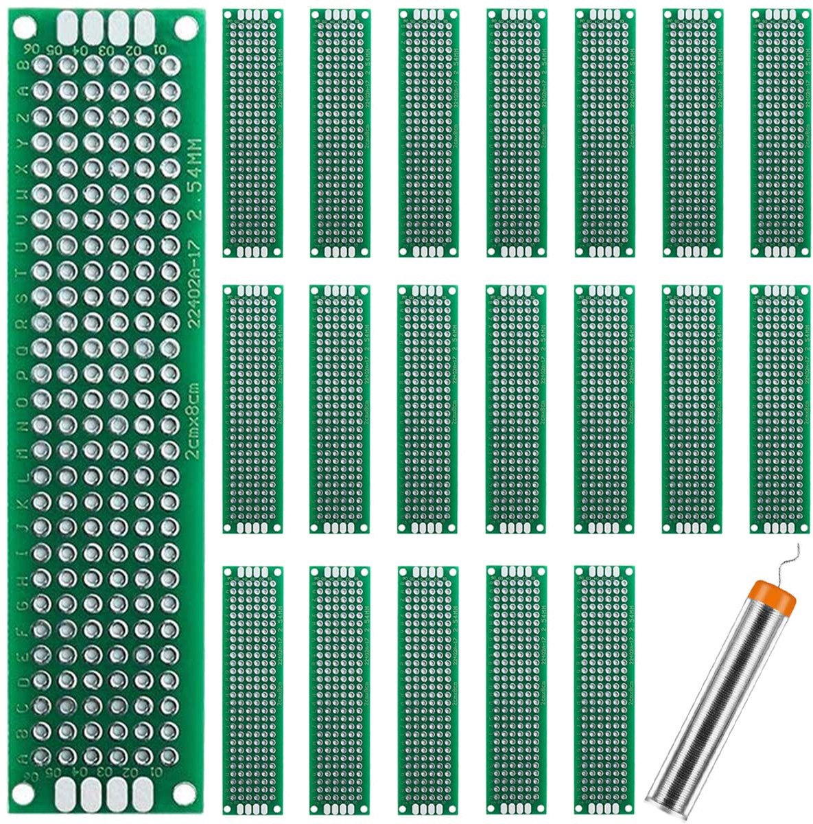 Double-sided PCB Board Prototype Welding Universal DIY 2×8 cm with Pin Tin Wire for Electronic Project Making and - ShopVlot