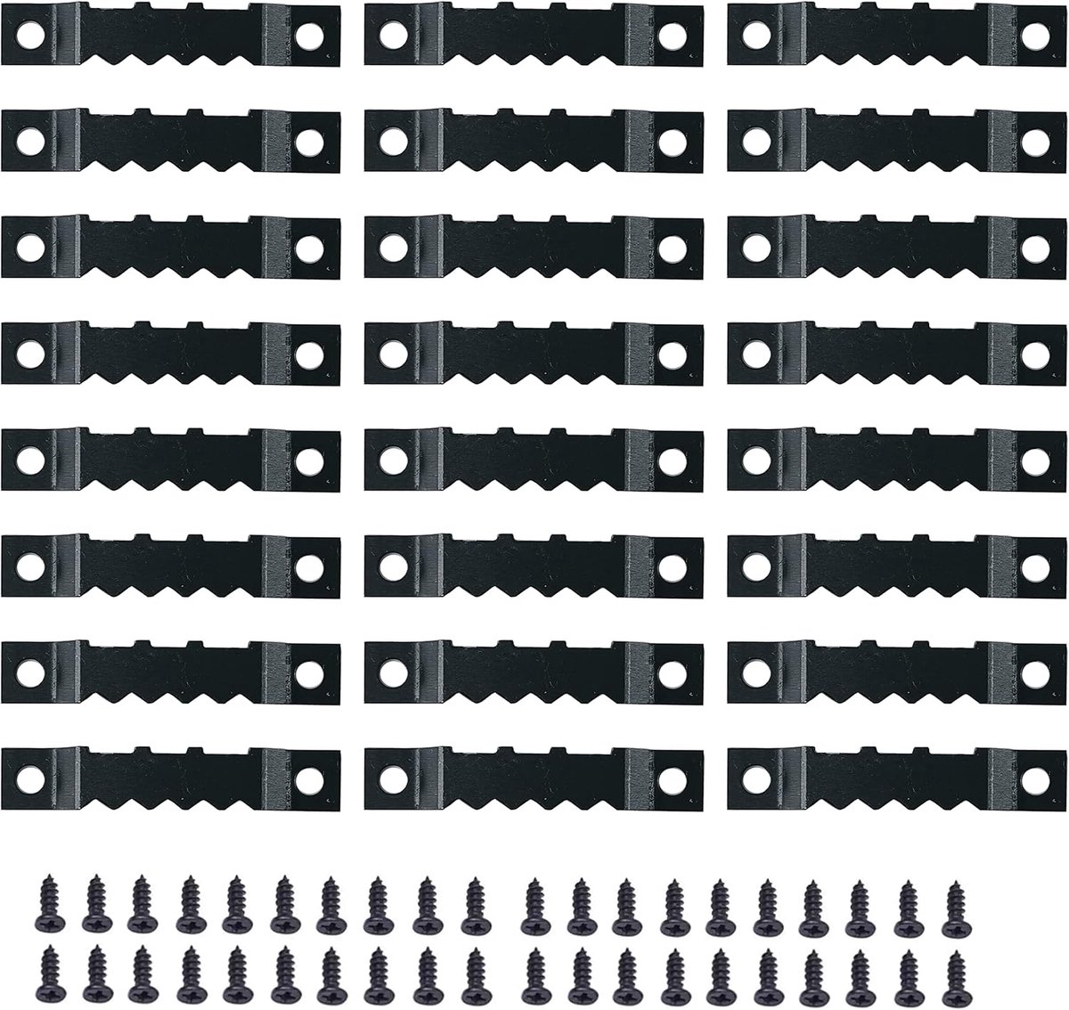 100pcs Sawtooth Picture Frame Hanging Hooks Photo Hanger Canvas Hanging Hooks for Home Decor (Black) - ShopVlot