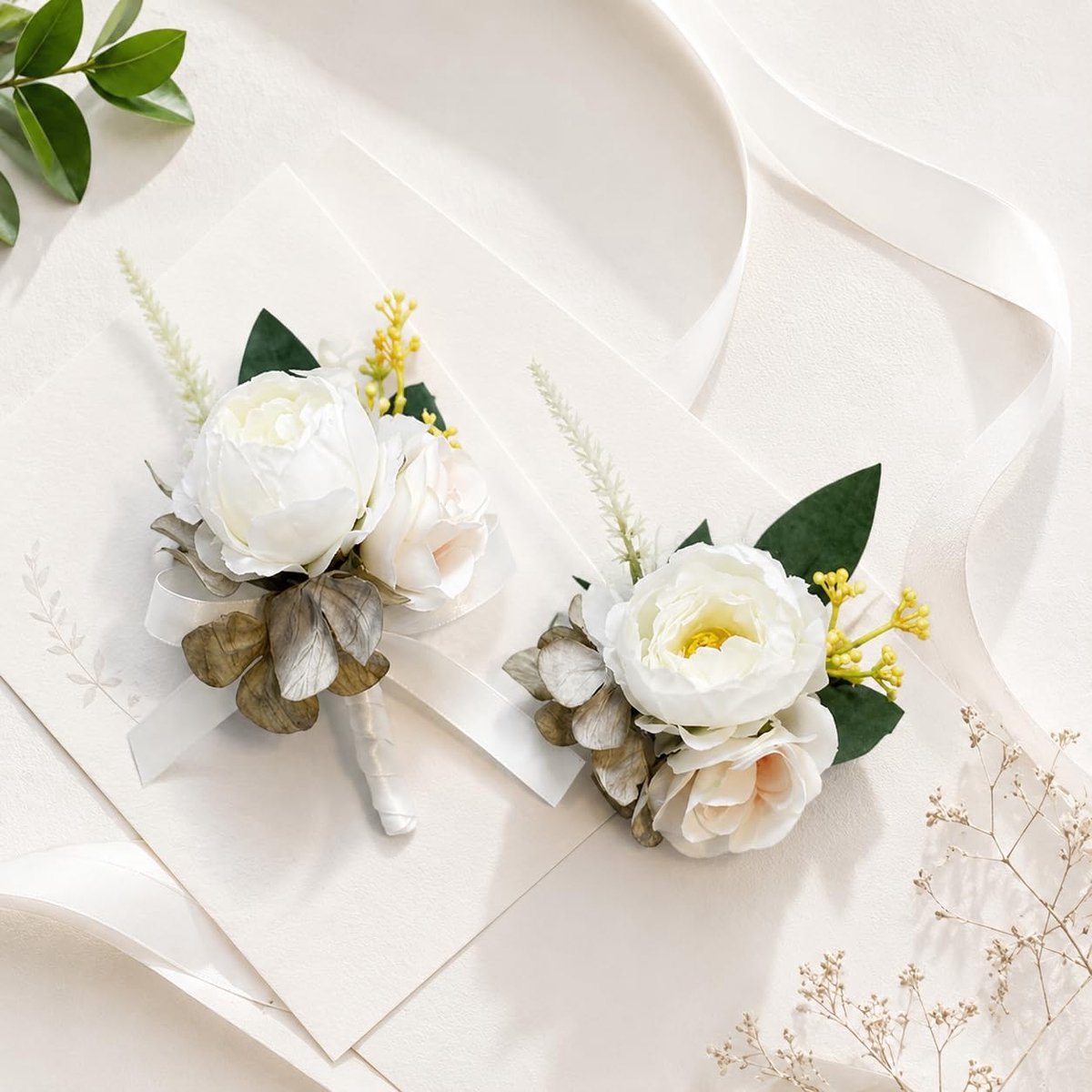 Corsage Wedding boutonniere Artificial Roses Flowers Bouquet Brooch Decoration for Bride Groom Wedding Prom Party - ShopVlot