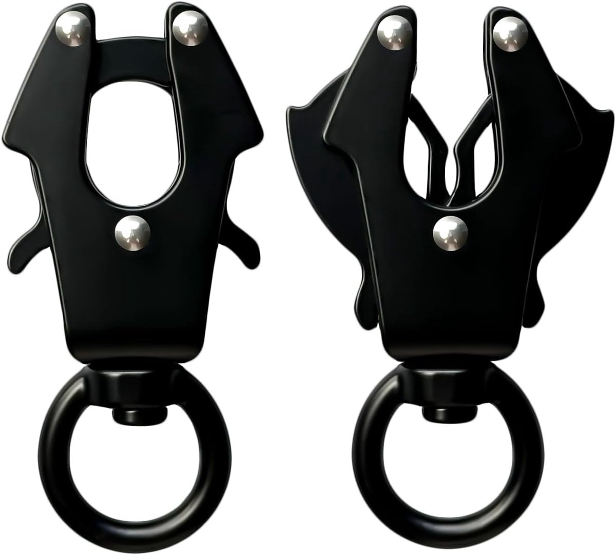 2pcs Dog Leash Frog Clip with 360 Degree Rotating Carabiner Quick Release Dog Safety Clip for Pairing Collar (Round × - ShopVlot