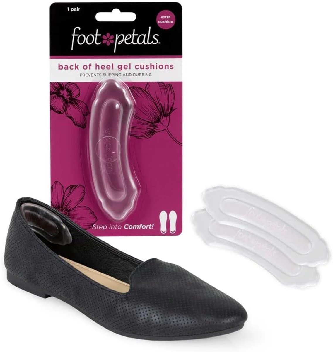 Heavenly Heelz Technogel with SOFT SPOTS - by Foot Petals - Back of Heel Cushion Pad Grips - 1 Pair - ShopVlot