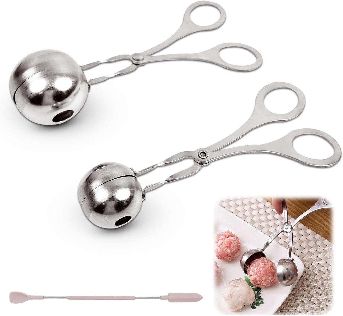 Fleischbällchen Former, Antiembroidery Fleischballer Kugelzange, Fleischbällchen, Stainless Steel Fleischbällchen - ShopVlot