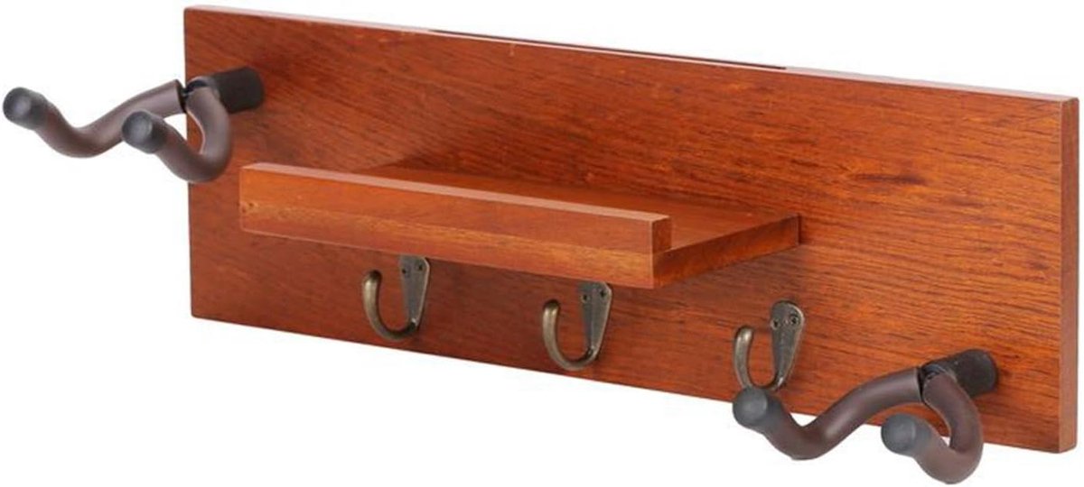 Gitaar Wandbeugel - Gitaarhouder Plank - Instrumenten Ophangen - Duurzaam Sapele Hout - 42.9x13.5x11.4cm - Niet gespecificeerd
