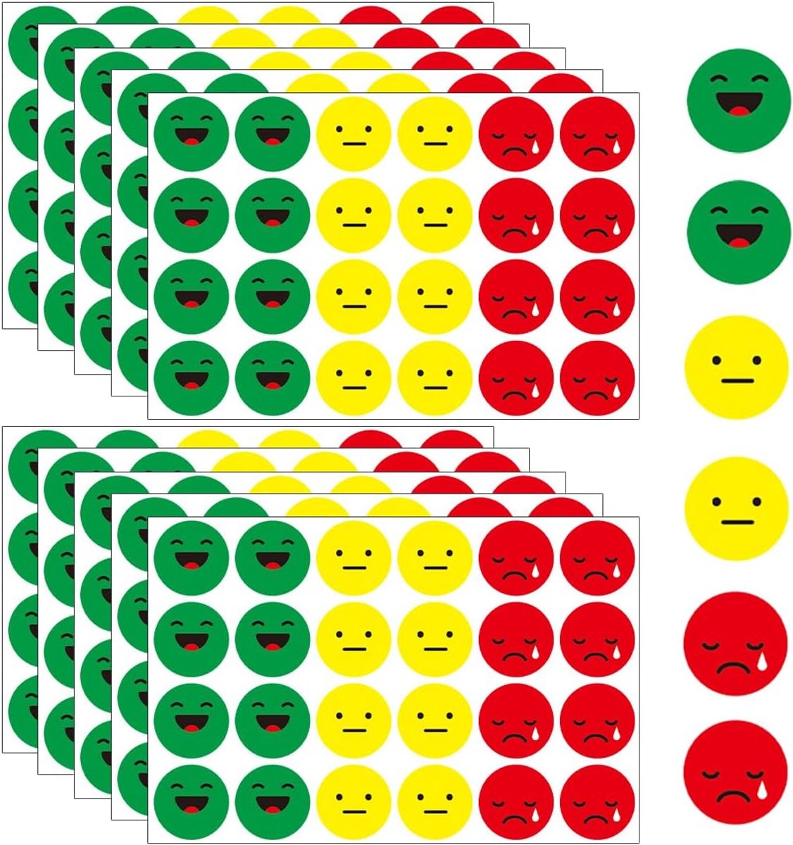 50 x smiley beloningsstickers, diameter 2,5 cm, motiverend voor kinderen en leraren, ideaal voor gedragstafels en - ShopVlot