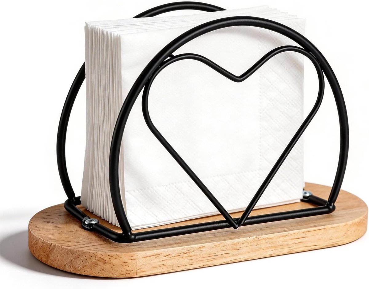 Servethouder, servethouder zwart, servethouder hout, servetstandaard, Napkin-houder, voor restaurant, hotel, café - ShopVlot