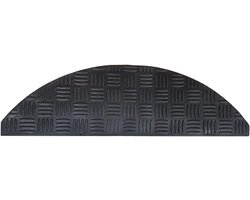 Vivol Pack of 10 Rubber Stair Mats, 17.5 x 60 cm, Semi-Circular, Non-Slip Strips, Cheap Plate Design, Black, Non-Slip - ShopVlot