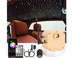 CHINLY Bluetooth 16W RGBW Twinkle LED Fiber Optic Star Ceiling Light Set App/Remote Control 550cs x 0.75mm x 4m for - ShopVlot