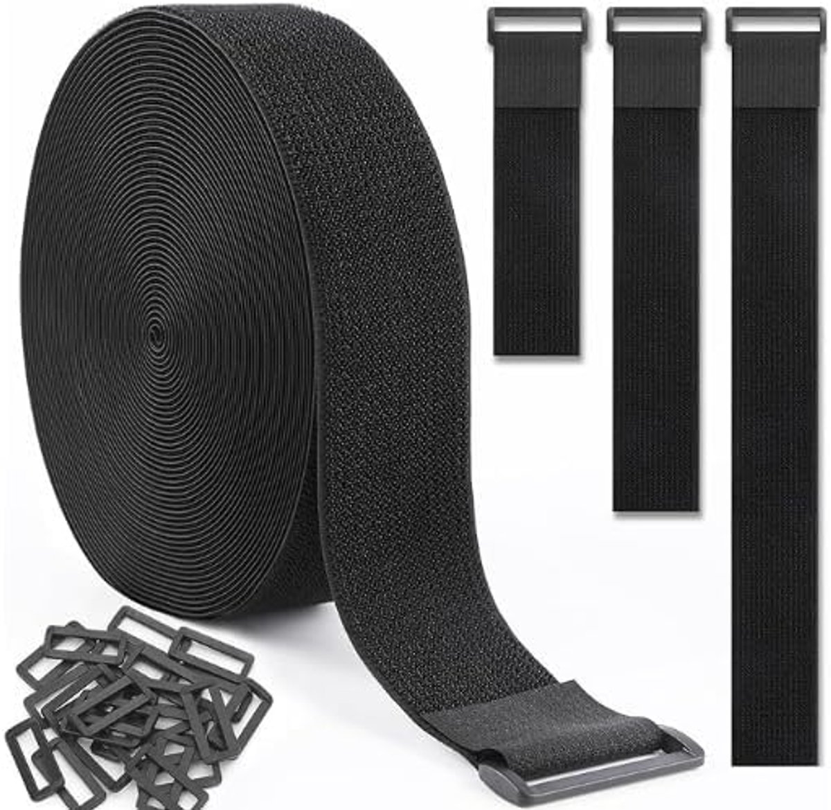 Klittenband 2 cm x 10 m met 50 gespen - ShopVlot