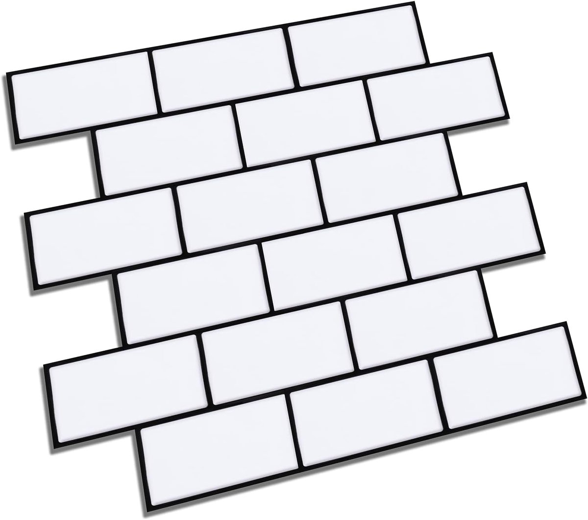 Hode 10 Sheets White Tile Stickers 30x30cm (1.7mm Thick), Stick to Tile Wall, EVA Foam Peel and Stick Wall Tiles Self - ShopVlot