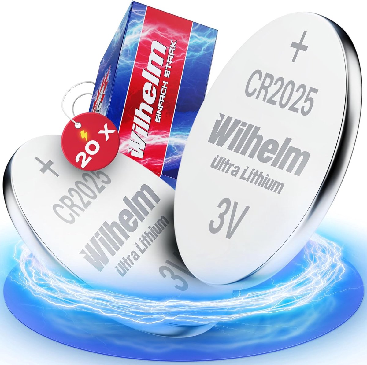 20 x button cell CR2025 Wilhelm battery Lithium 3V CR 2025 industrial goods... - ShopVlot