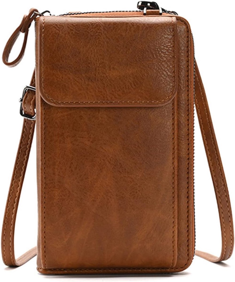 Kememo Women's Shoulder Bag, PU Leather, Mobile Phone Bag for Hanging with Wallet, Card Slots, Crossbody Shoulder Bag - ShopVlot