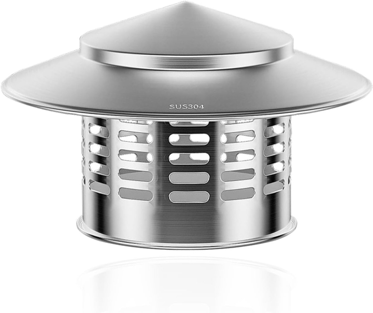 110MM Chimney Hood, Rain Hood Chimney Stainless Steel 304 Pull Hood Furnace Pipe Cover Chimney Hood for All Kinds of - ShopVlot