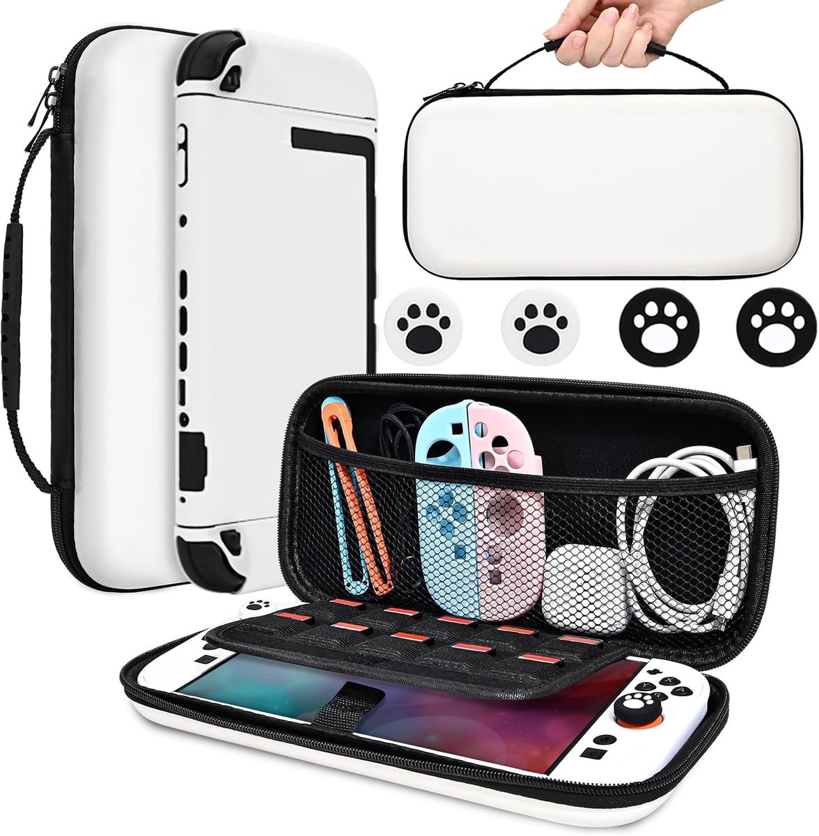 DLseego Carrying Case Compatible with Switch 2 (2025), Portable Hard Storage Bag for Games, Accessory Set with Switch - ShopVlot