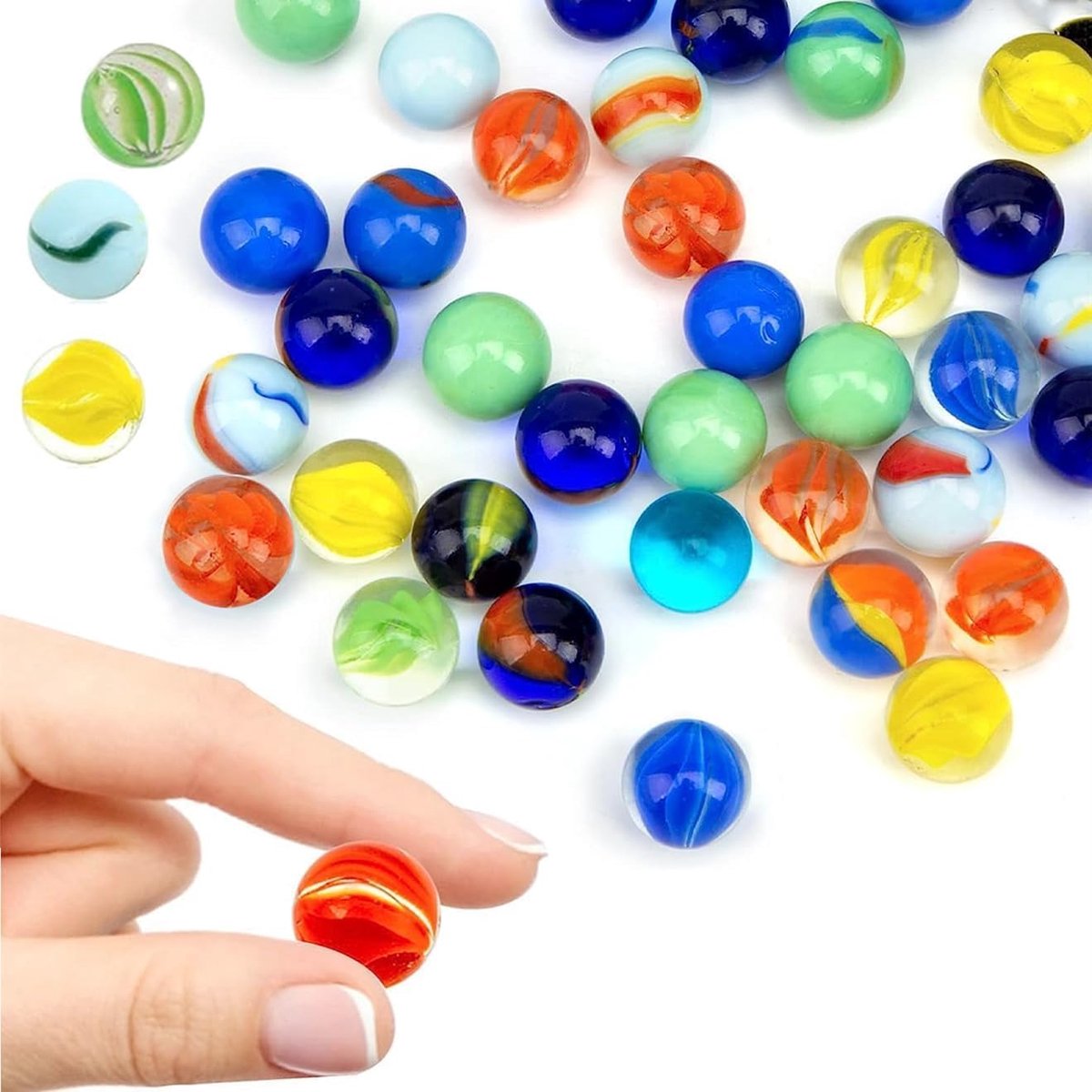 Tokaneit 80 Colourful Ks, 16mm Glass Ks, Colourful Glasses Ks with Cat Eyes, Suitable for Outdoor Activities, Home - ShopVlot