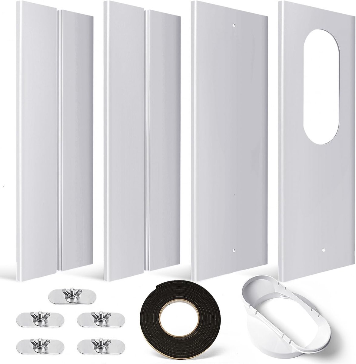 Raamafdichtingskit mobiele airco - Airco Raamafdichtingskit - Mobiele Airco raamafdichtingskit - Universeel - ventilatieset voor luchtafvoerslang diameter 16cm met connector