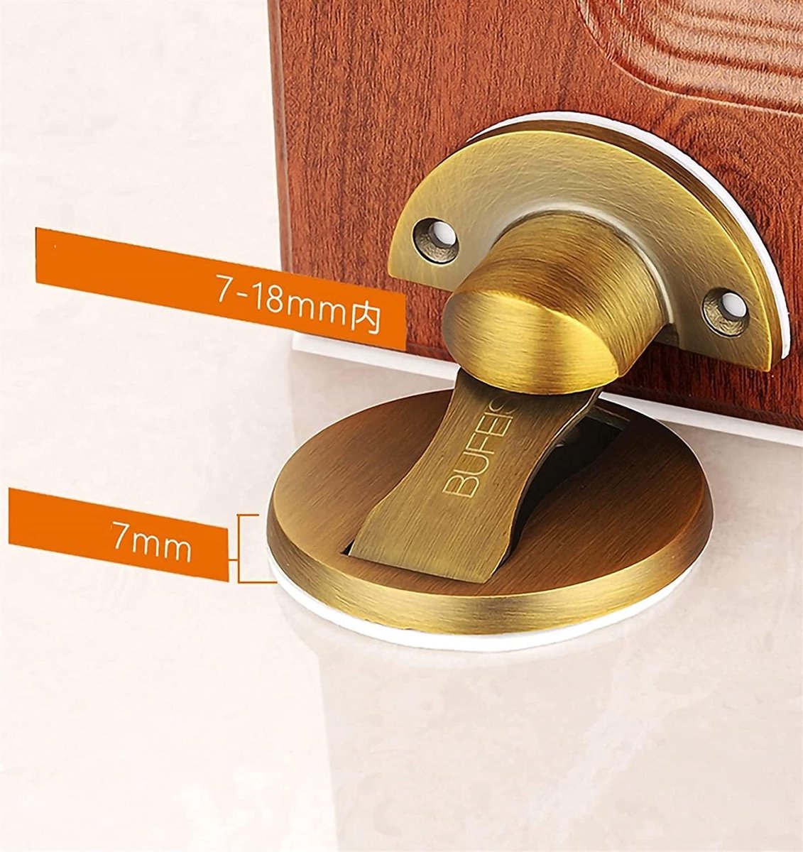 Magnetische Deurstopper - Deurvanger Houder - Deuren Stil Houden - Verborgen Schroefmontage - 1 Pak - Goud