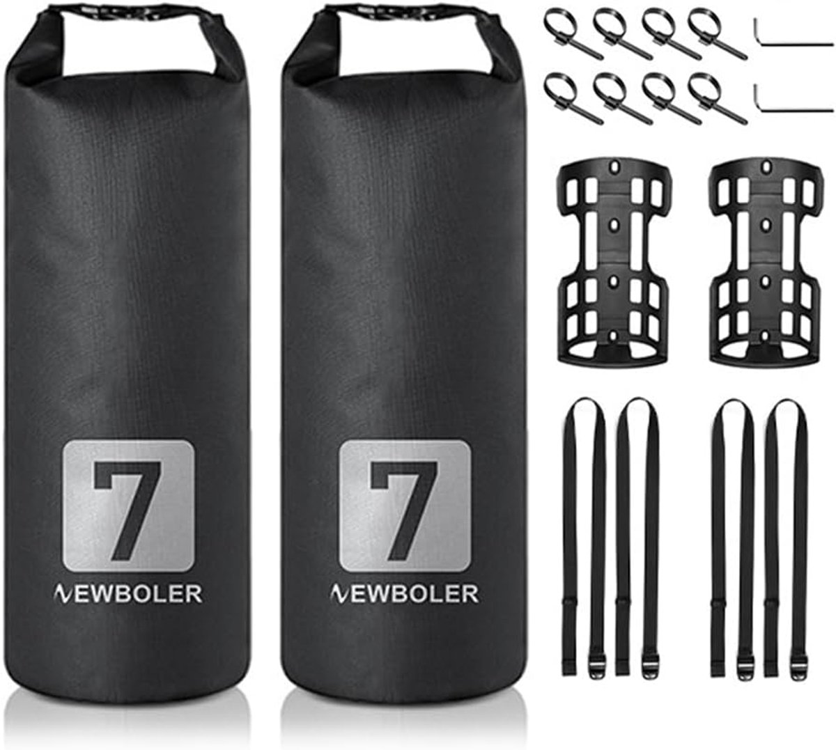 Fietsvorktas - Droge Fietstas - Spullen Vervoeren - Volledig Waterdicht - 3L of 7L - Zwart