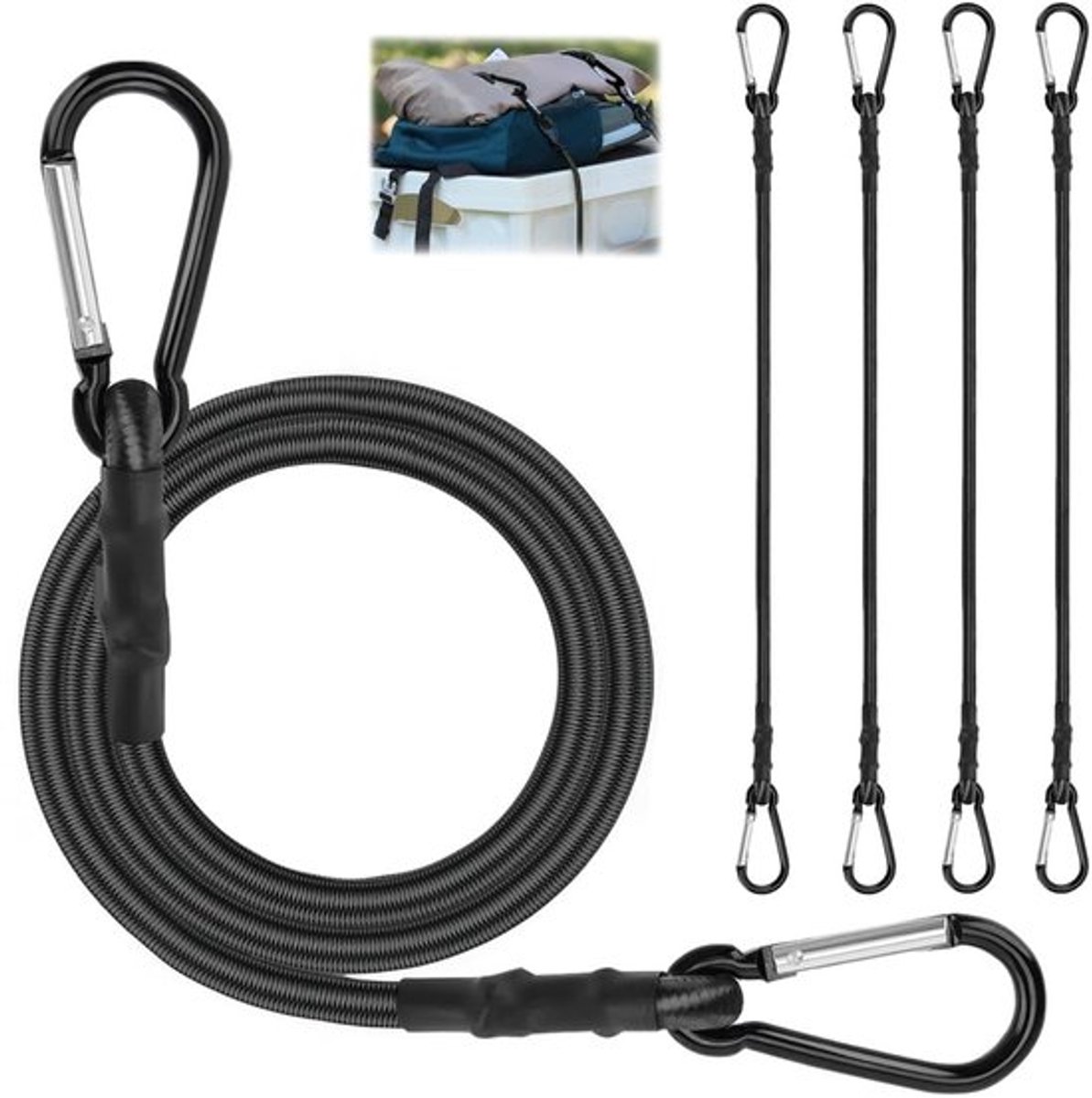 Zeynomax - Fiets Bagagerek Spanners - Rubber Elastische Spanner - 4 Stuks - 120 cm