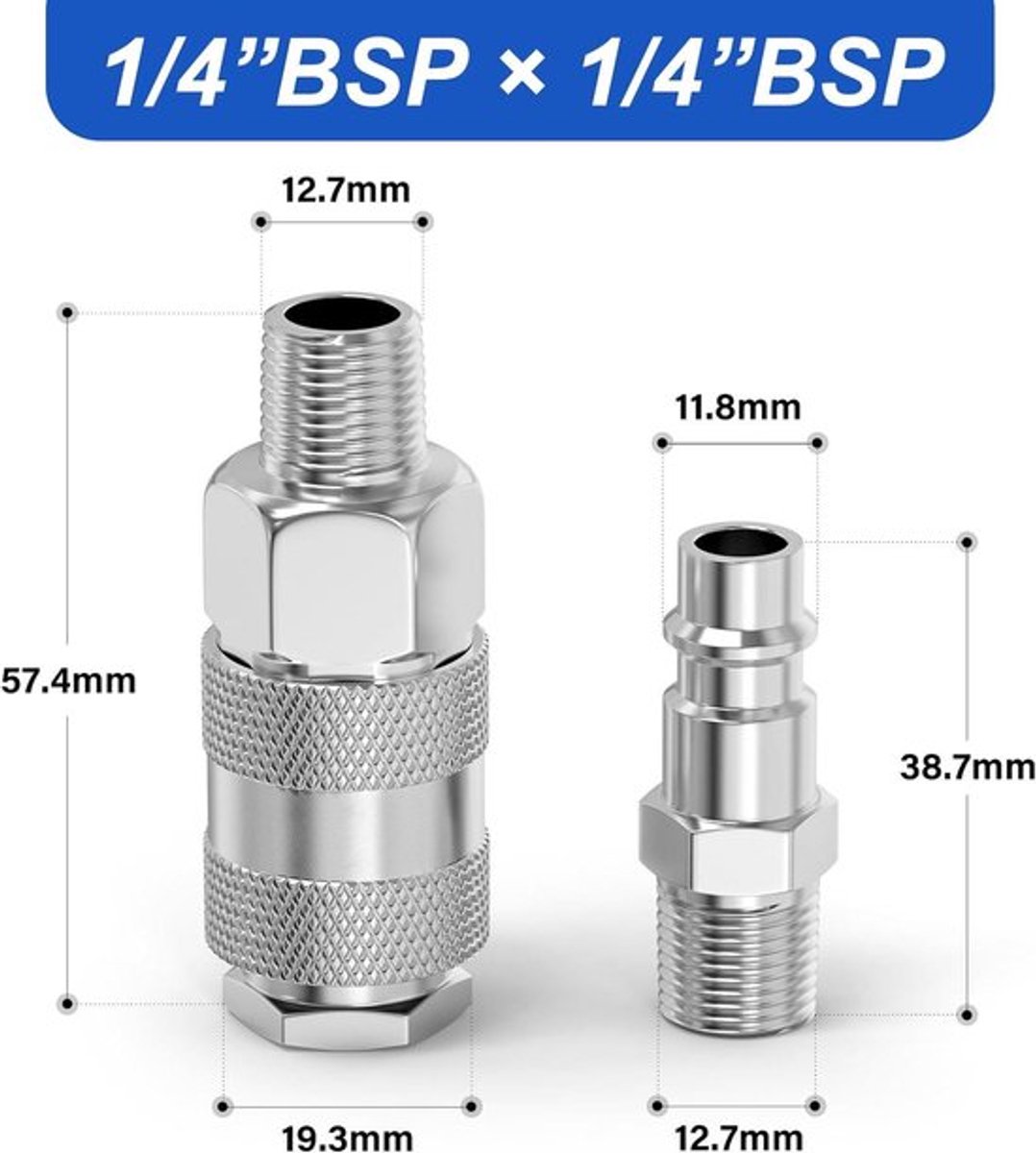 Industriële 5-set 1/4" BSP mannelijk Inovra Plus