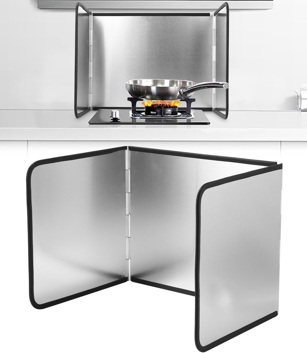 Vetspatscherm opvouwbaar – 40x30x30,5 cm, voor keuken en kookplaat,Bescherm de muur tegen spetters – stabiel en stevig – eenvoudig op te bergen