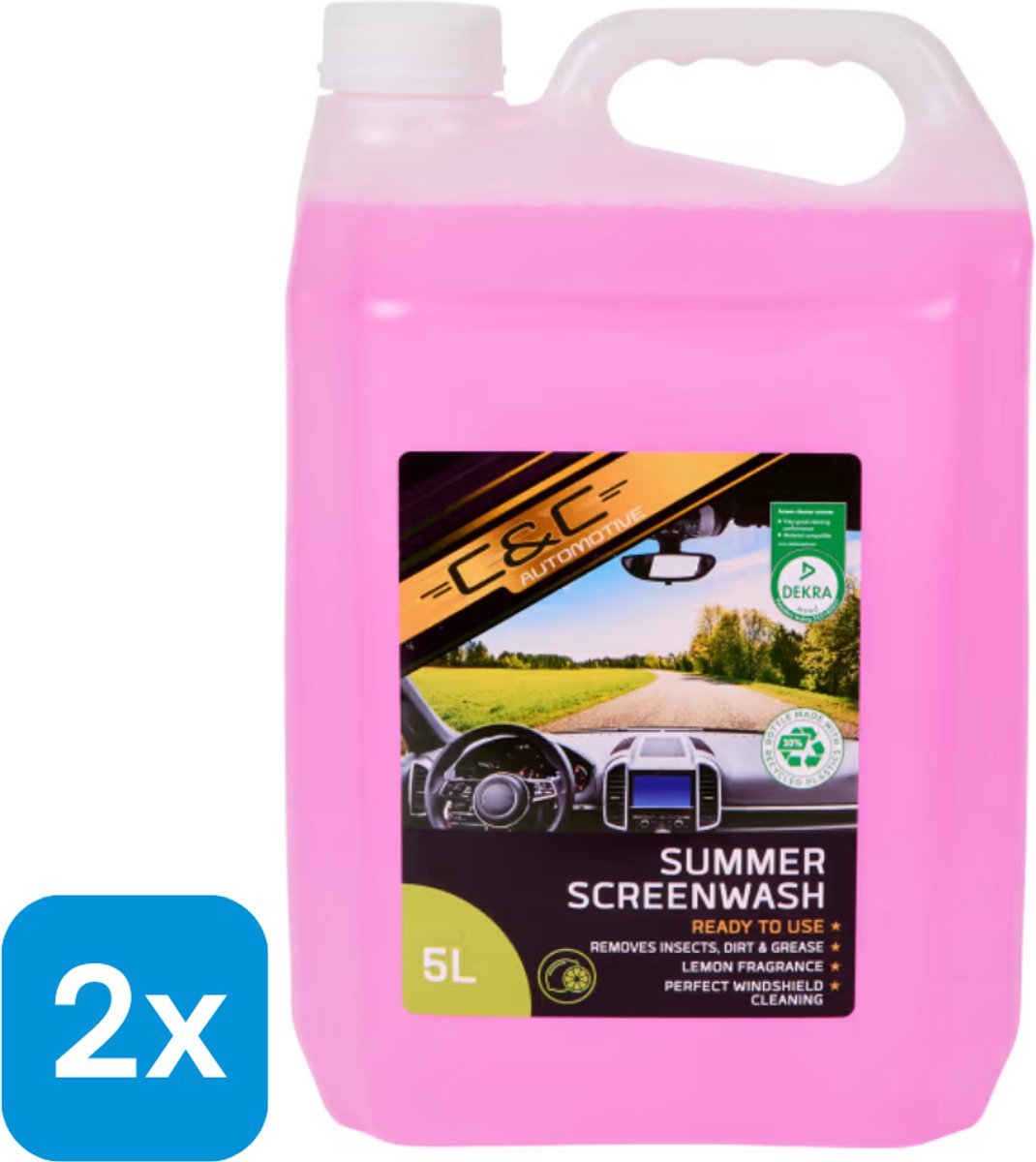 2 x 5L C&C ruitenwisservloeistof Zomer