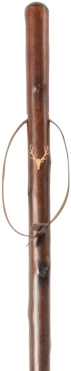 Gastrock Jachtstok - Hertenkop - Bruin - Kastanjehout - Lengte 113 cm - Gewicht 430 gram - Combi-spike dop - Wandelstokken - Jacht wandelstok - Voor heren en dames - Houten wandelstok - Jagers wandelstok - Wandelstok outdoor - Wandelstok hout