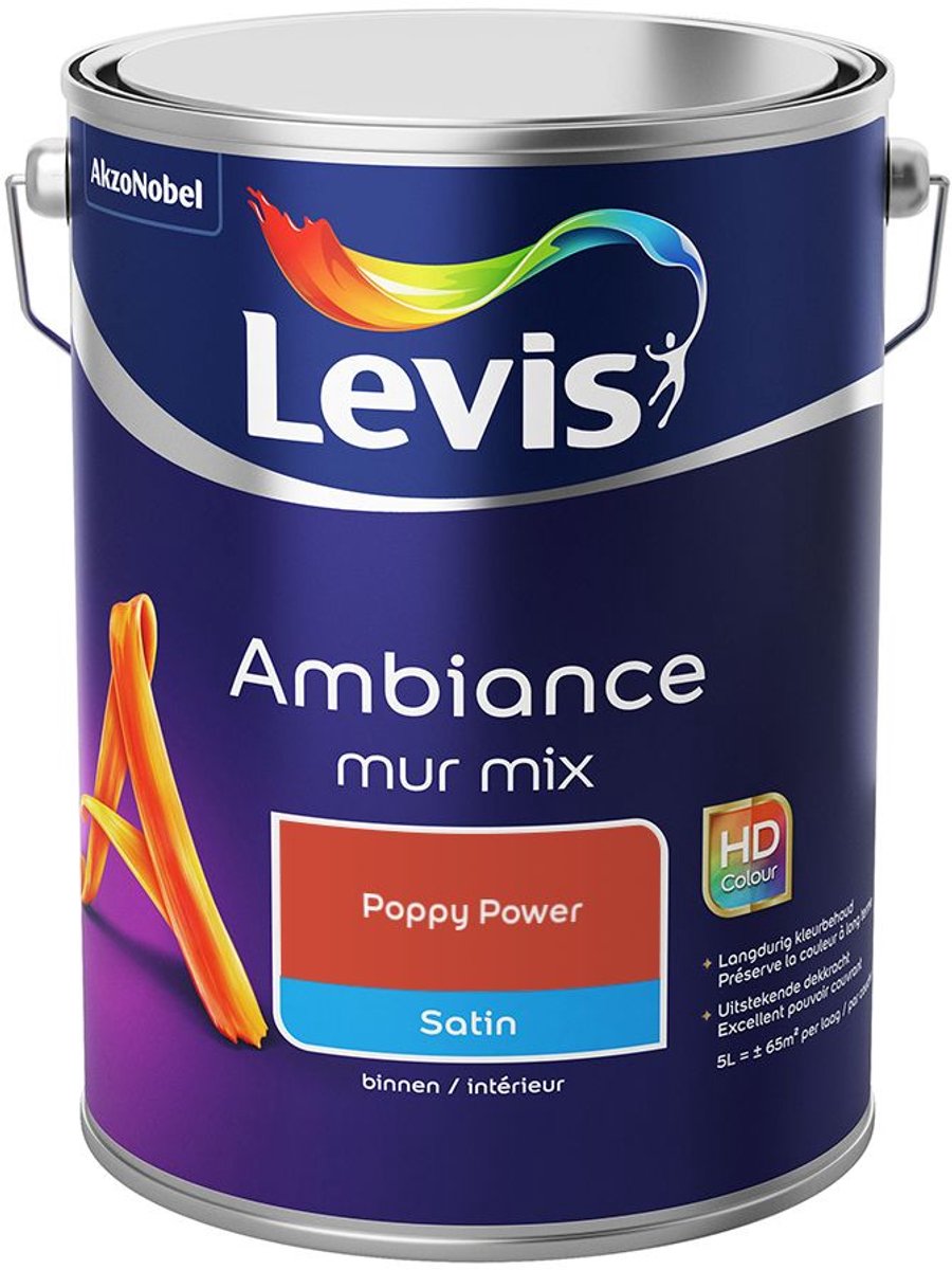 Levis - Ambiance Mur Satin Mix - Poppy Power - Mengverf - 5 L