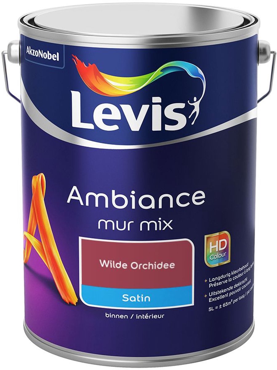 Levis - Ambiance Mur Satin Mix - Wilde Orchidee - Mengverf - 5 L