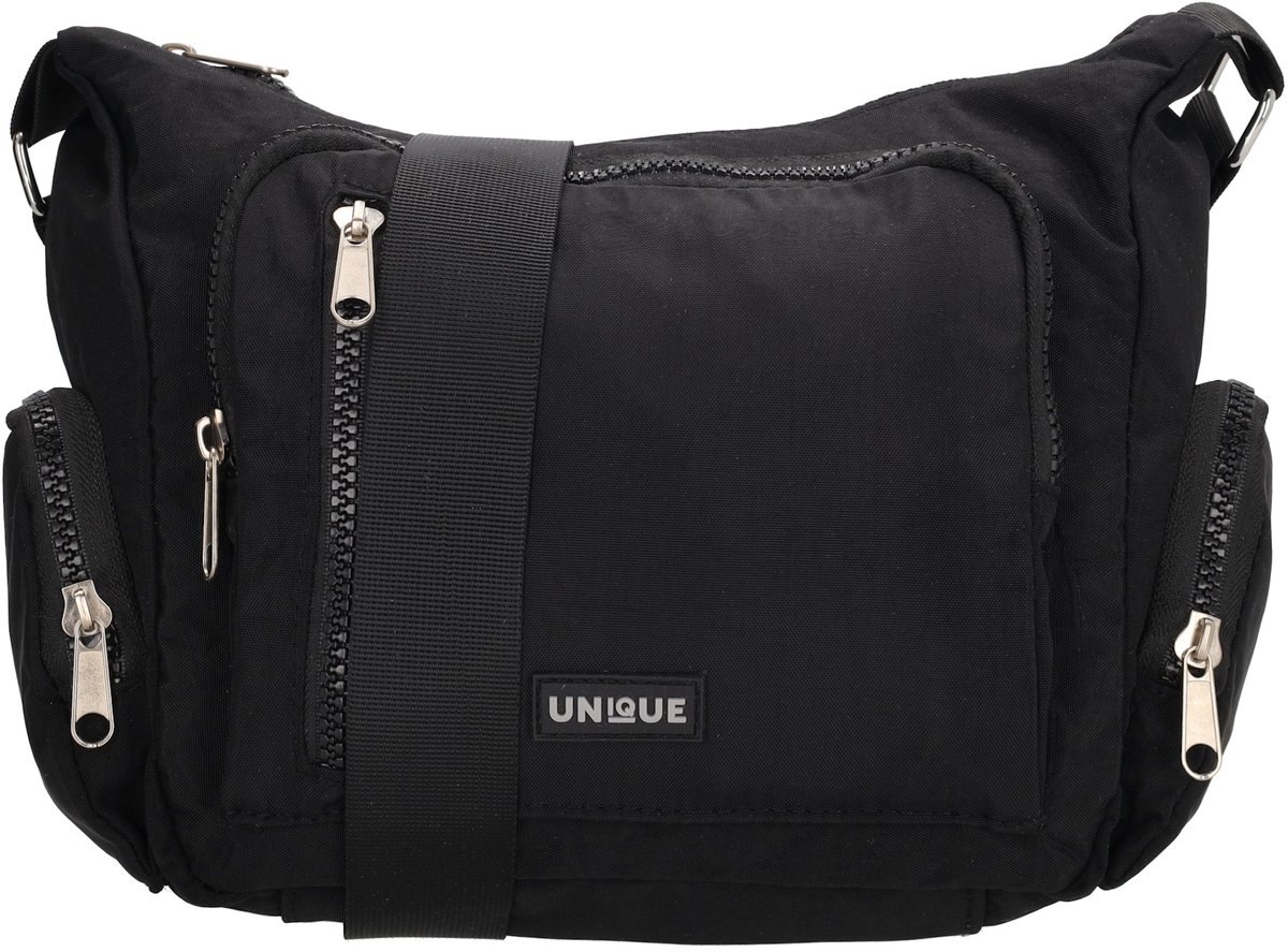 Unique Crossbody Schoudertas - Ritsvakken - Veelzijdig - Praktisch voor Dagelijks Gebruik - Zwart