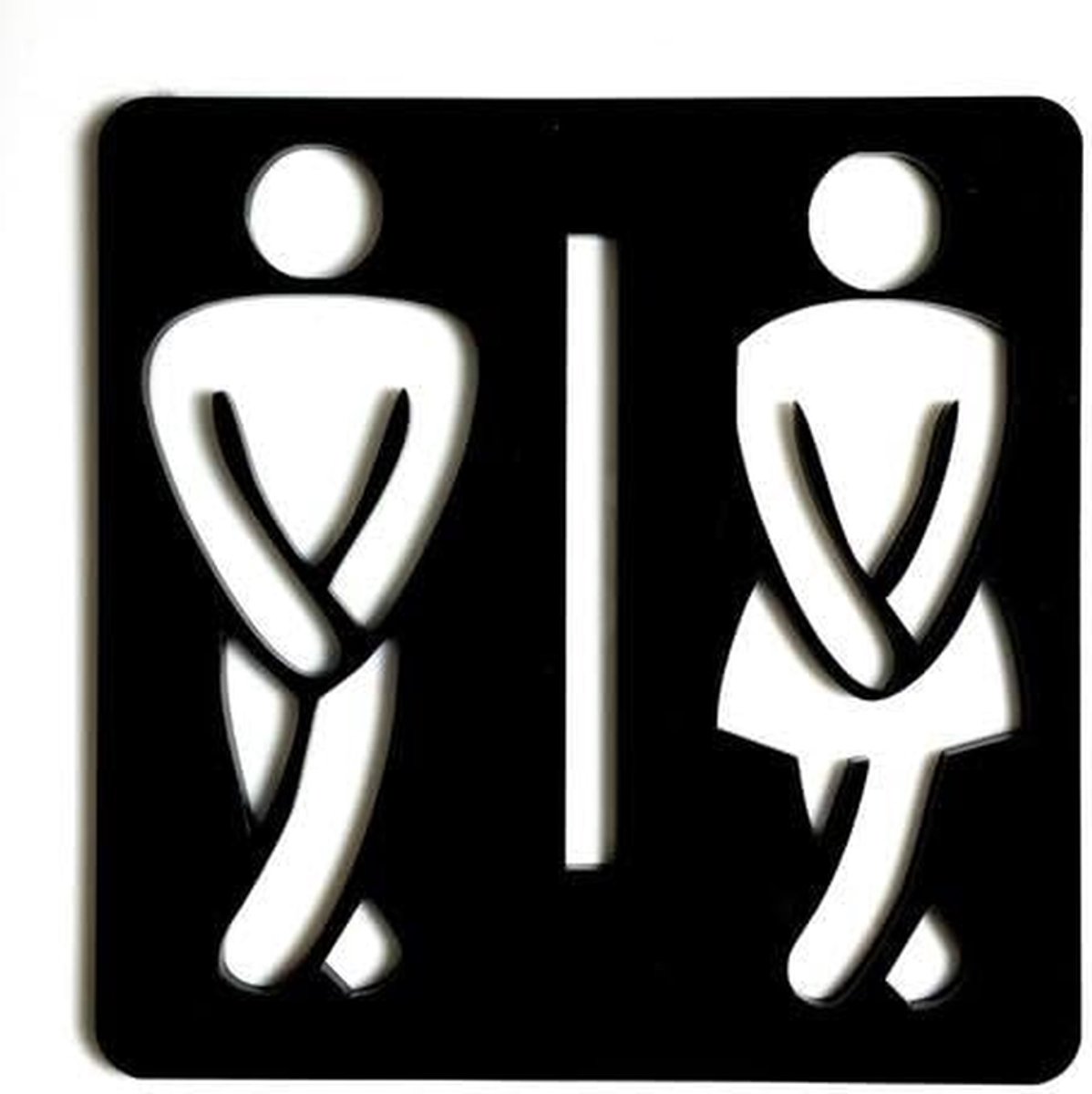 Deur Huisnummer - WC Bord - Decoratie - Kindveilig Acryl - 32 x 32 cm - Zwart