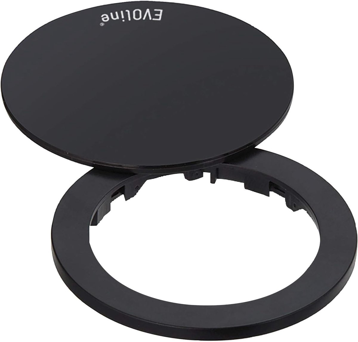Afdekring met draaisluiting - Draaideksel ring - Afwerking stopcontact - Passend bij EVOline One - 59 mm diameter - Zwart