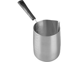 Koffiekan Melkopschuimer - Melkkan Opschuimkan - Koffiebereiding Thuis - Geschaald Ontwerp - 1000 ml - Zilver