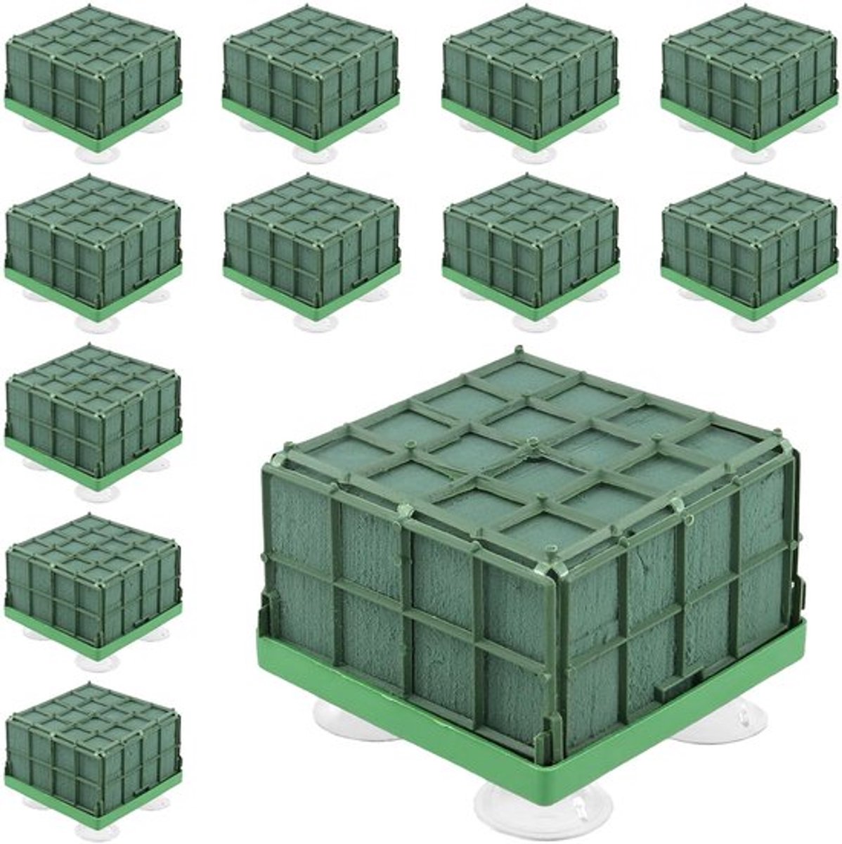 Bloemenschuimblokken DailyGoods 12 stukken Vierkant