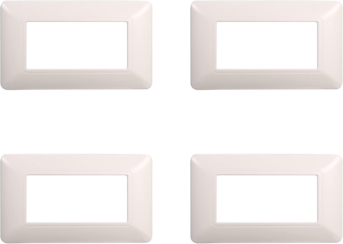 Kunststof Platen - Afdekplaten Combinatiedoos - Schakelaars Monteren - Compatibel met Matix - 4 Modules - Wit