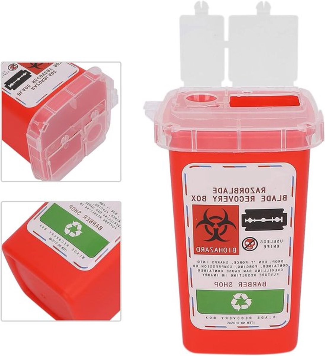 Mesjescontainer Rood met Scheermesjes Allecto Plus