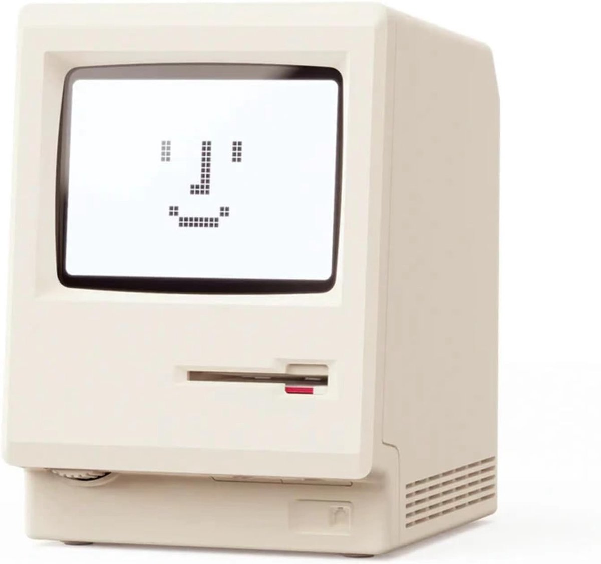 Retro Bureauklok - Ivoren ABS/PMMA - Hoog Contrast LCD - Verstelbare Helderheid - Voor Thuis en Kantoor