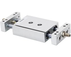 Luchtcilinder - Dubbele Zuigerstang Cilinder - Industriële Automatisering - Dubbele Asschuiver - 25 mm Binnendiameter - Zilver