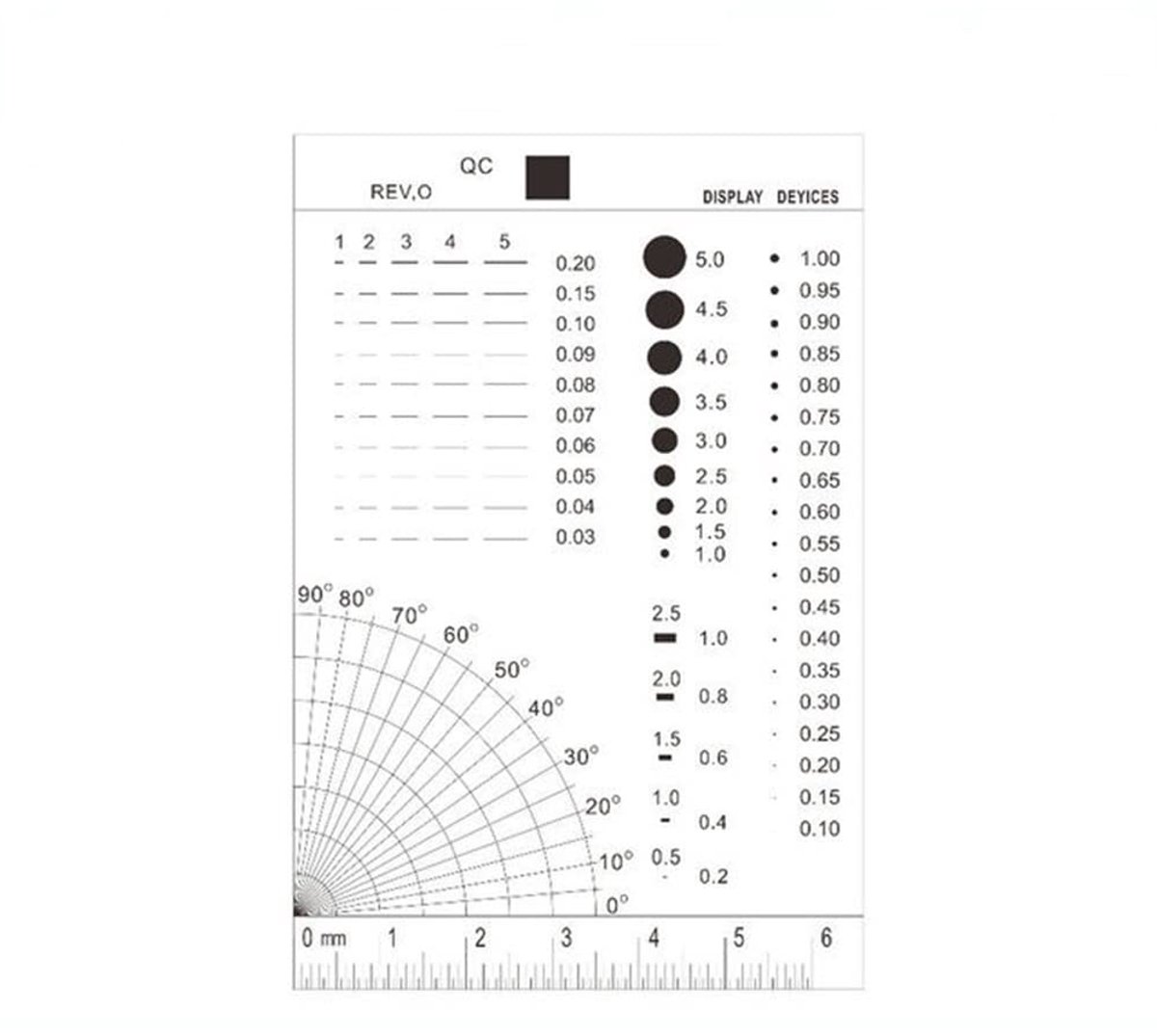 Kalibratie Liniaal - Meetfolie Puntmeter - Precisie Meten - Hoge Transparantie - 90x50mm - Transparant