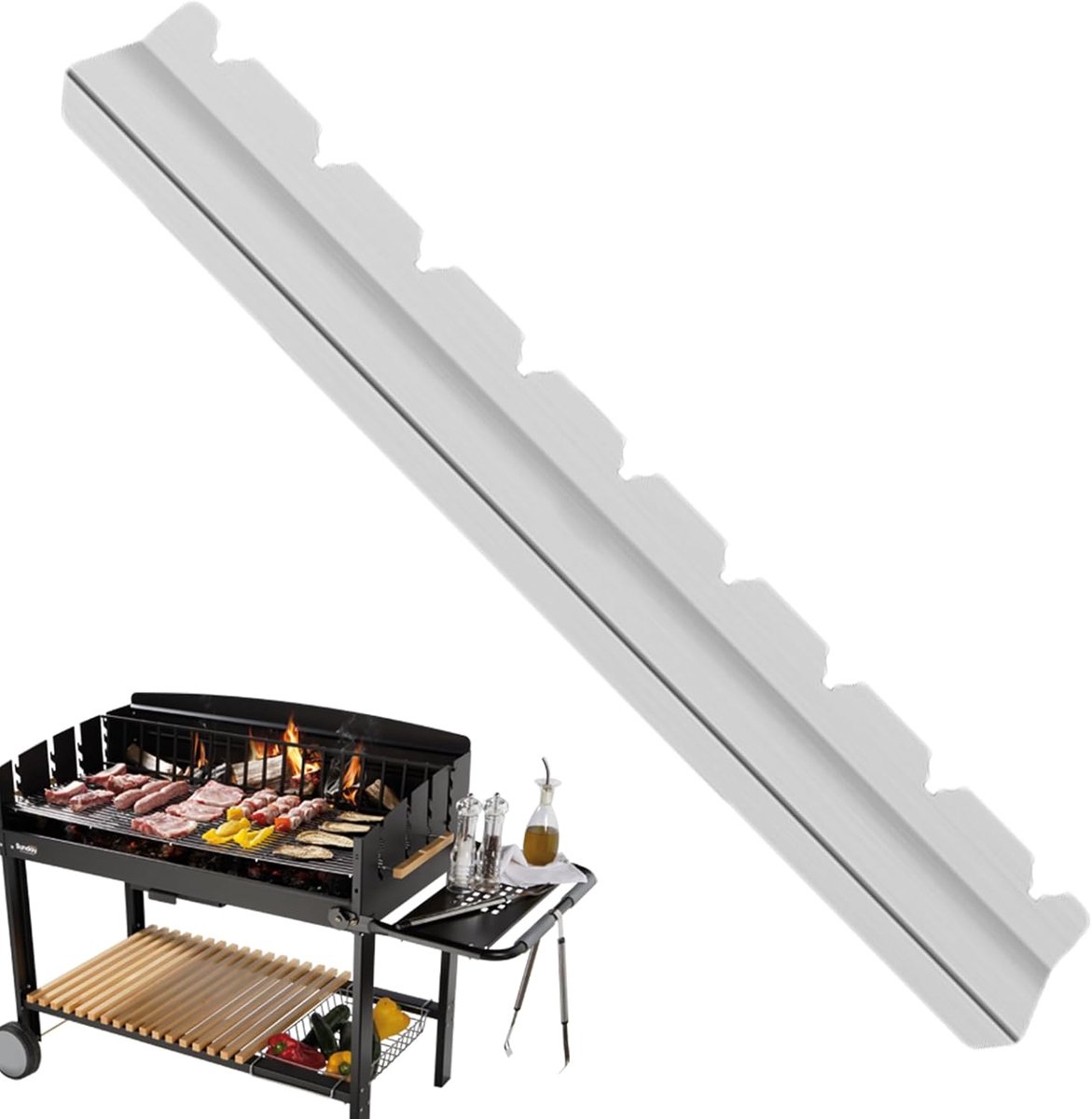 Grillrek Spieshouder Spiesen Grillen Roestvrij Staal 9 Posities Zilver