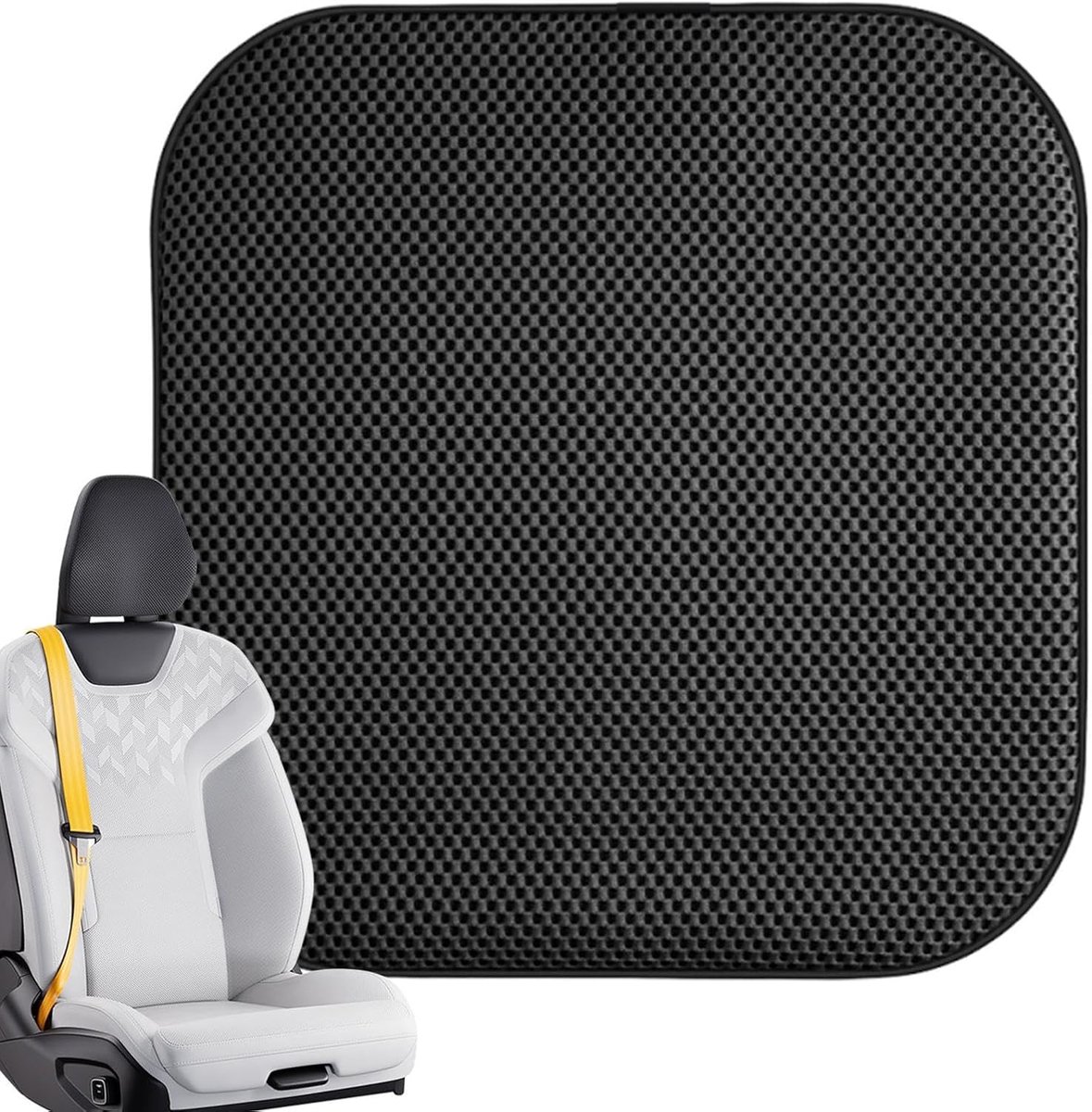 Verkoelend autostoelkussen - Stoelkoeler - Comfortabel rijden - Vijf stille ventilatoren - 43 x 43 cm - Zwart