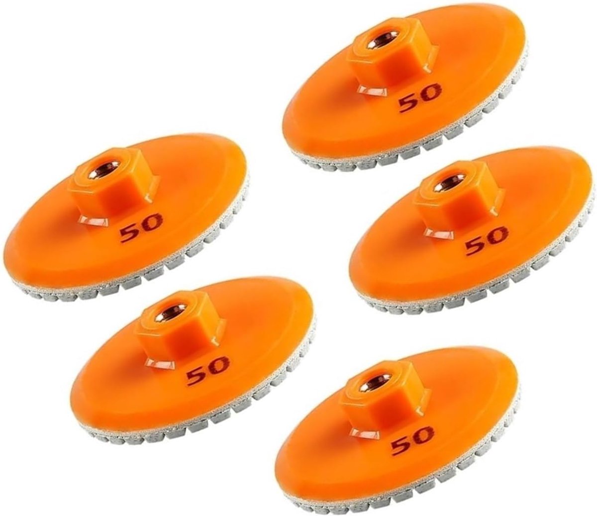 Slijpschijven set - Polijstschijven - Tegels afschuinen - Droog polijsten - 80 mm M10 - Oranje