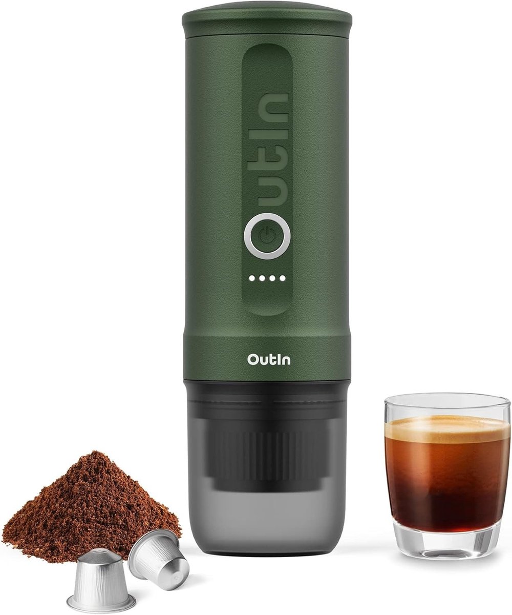 Draagbare Espresso Machine - Roestvrij Staal - Snelle Verwarming - Hoge Druk - Voor Auto en Kamperen