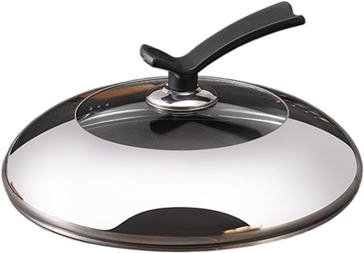 Wokdeksel Pandeksel Stoomdeksel Koken Gehard Glas Inzet 20 cm Zilver