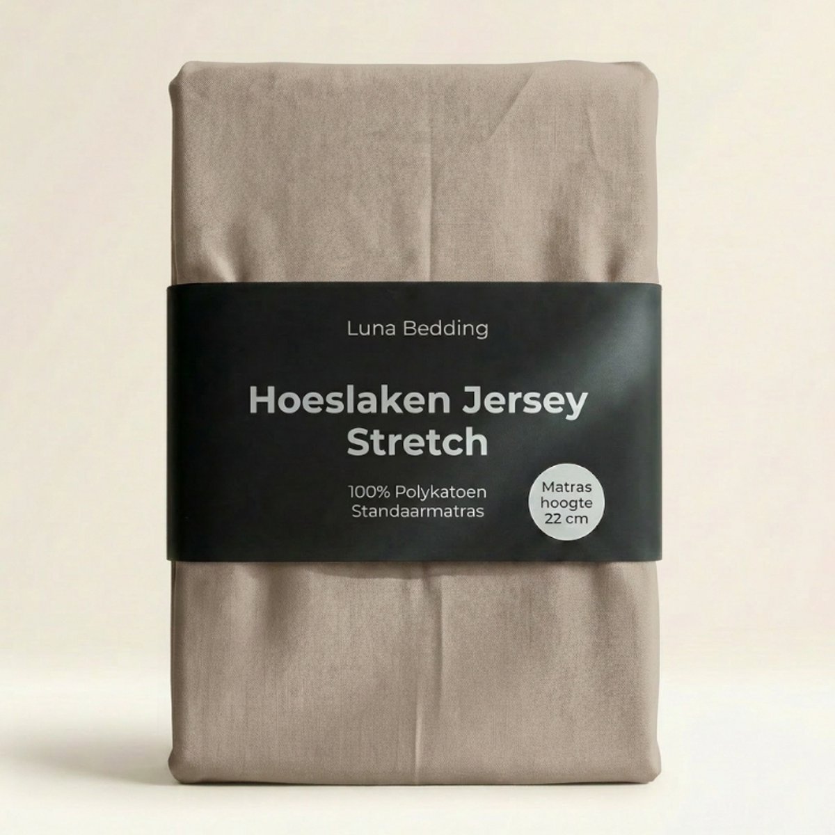 Dekbed-Discounter - Luna Bedding Hoeslaken 80/90 x 200 cm - Jersey - Geschikt voor matrassen tot 22 cm hoog - Wasbaar op 40 graden - Strijkvrij - Creme